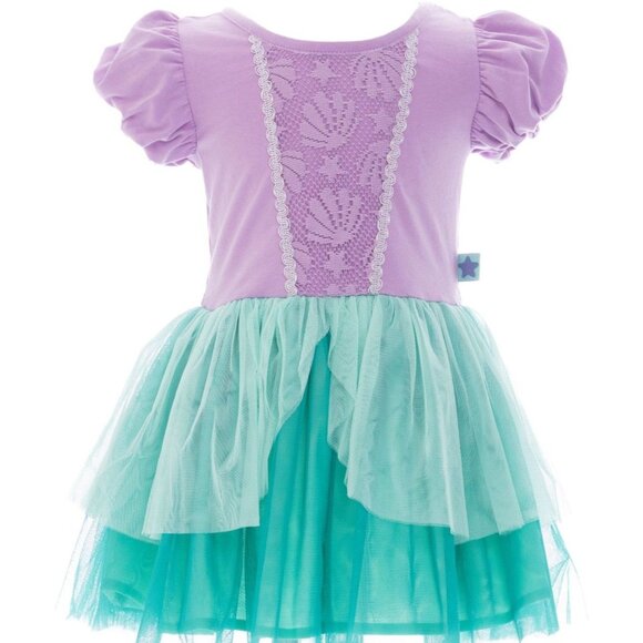 Disney Princess The Little Mermaid Dress With Puff Sleeves SIZE 2T NEW - Picture 1 of 7